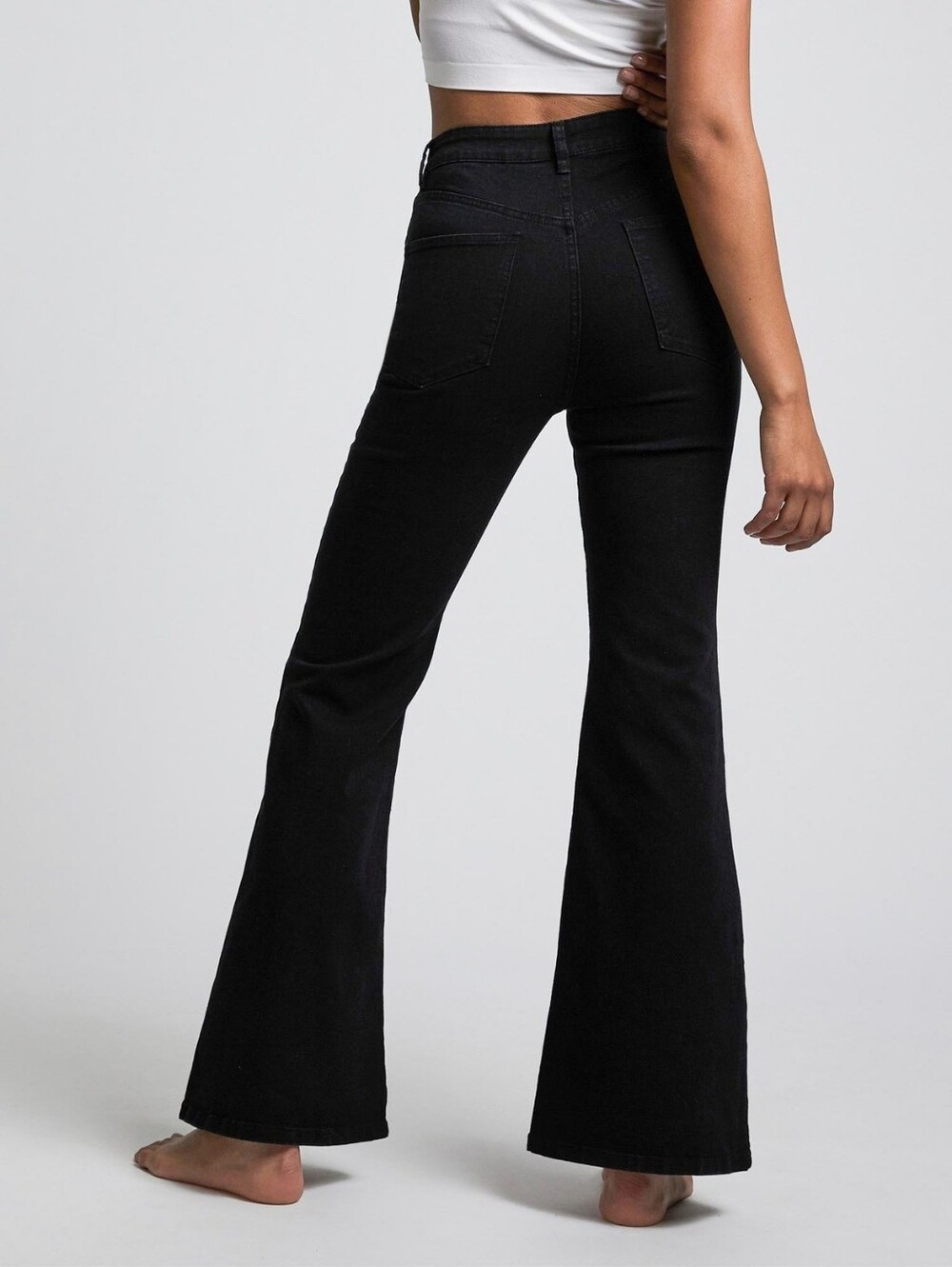 Cotton On Womens Black Boho Festival High Rise 80s Original Flare Jeans Size 2 - Picture 2 of 13